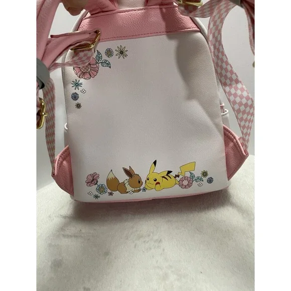 Loungefly x Pokémon Pikachu and Eevee Floral Mini Backpack - Picture 4 of 7